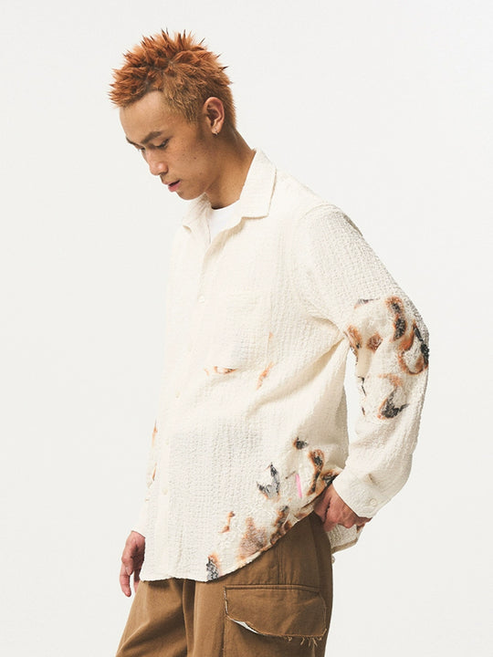 EMPTY REFERENCE Burnt Flower Lace Long Sleeve Shirt | Face 3 Face