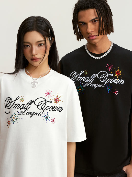 Small Town Kid Colorful Fireworks Rhinestone Tee | Face 3 Face