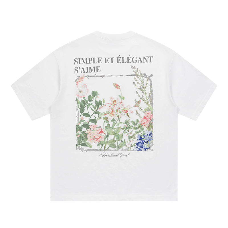 Harsh and Cruel Ink Illustration Floral Tee