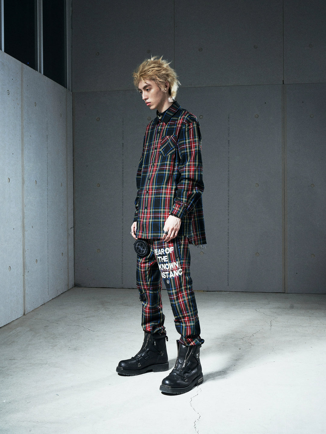 VENTUREK Tartan Check Patch Print Long Sleeve Shirt | Face 3 Face