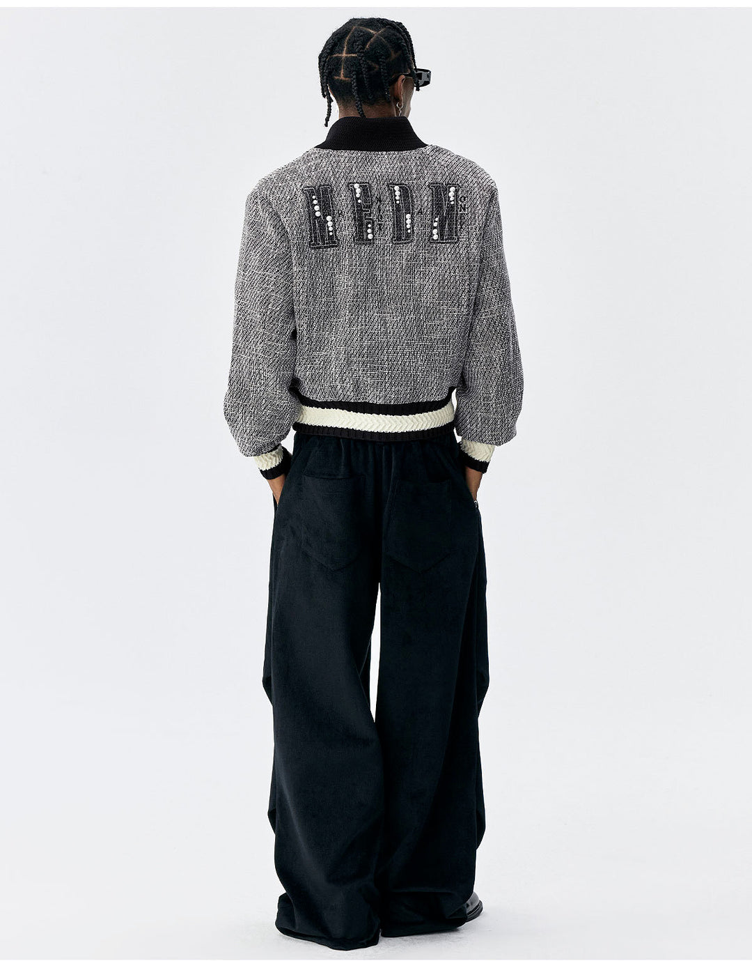 MEDM Pearl Tweed Short Varsity Jacket | Face 3 Face