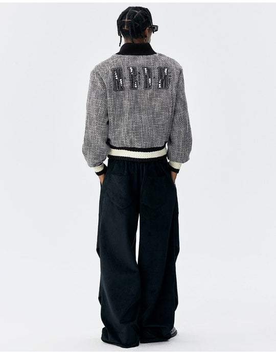 MEDM Pearl Tweed Short Varsity Jacket | Face 3 Face