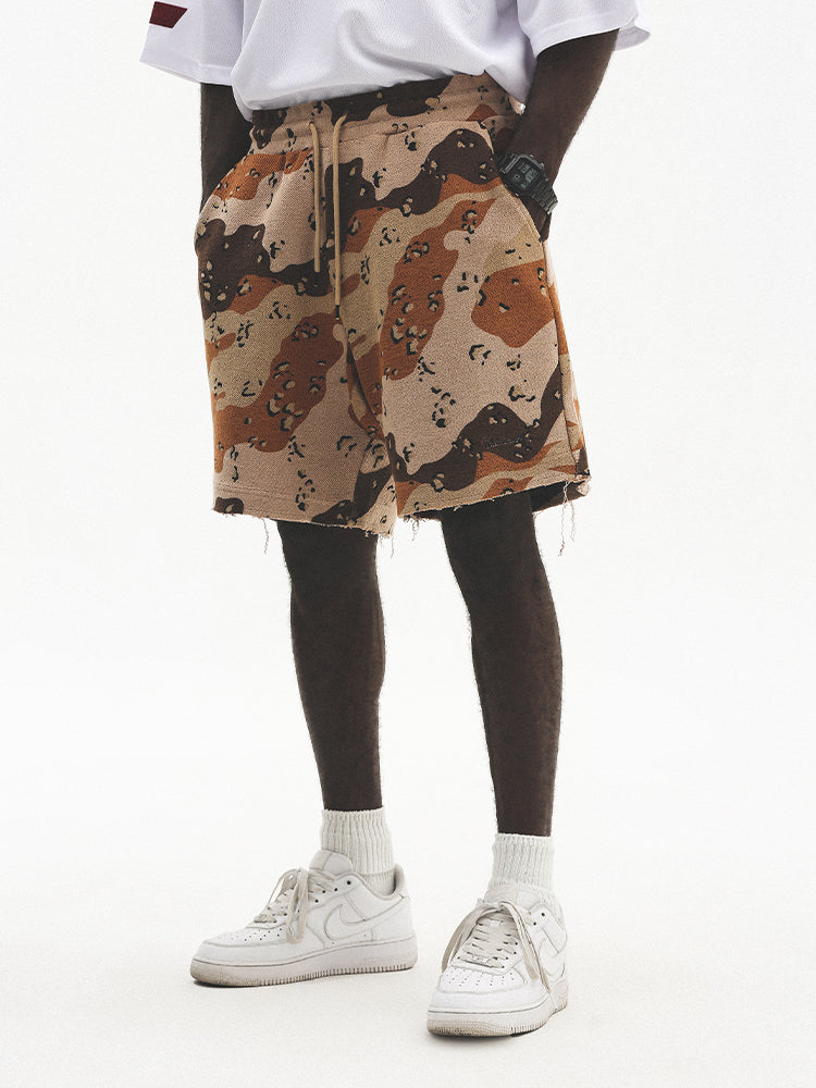 UNTILWERICH Terry Camouflage Drawstring Sweat Shorts | Face 3 Face