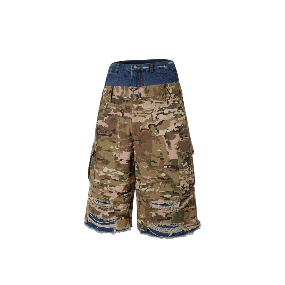 S45 Double Layer Destruction Camouflage Shorts | Face 3 Face