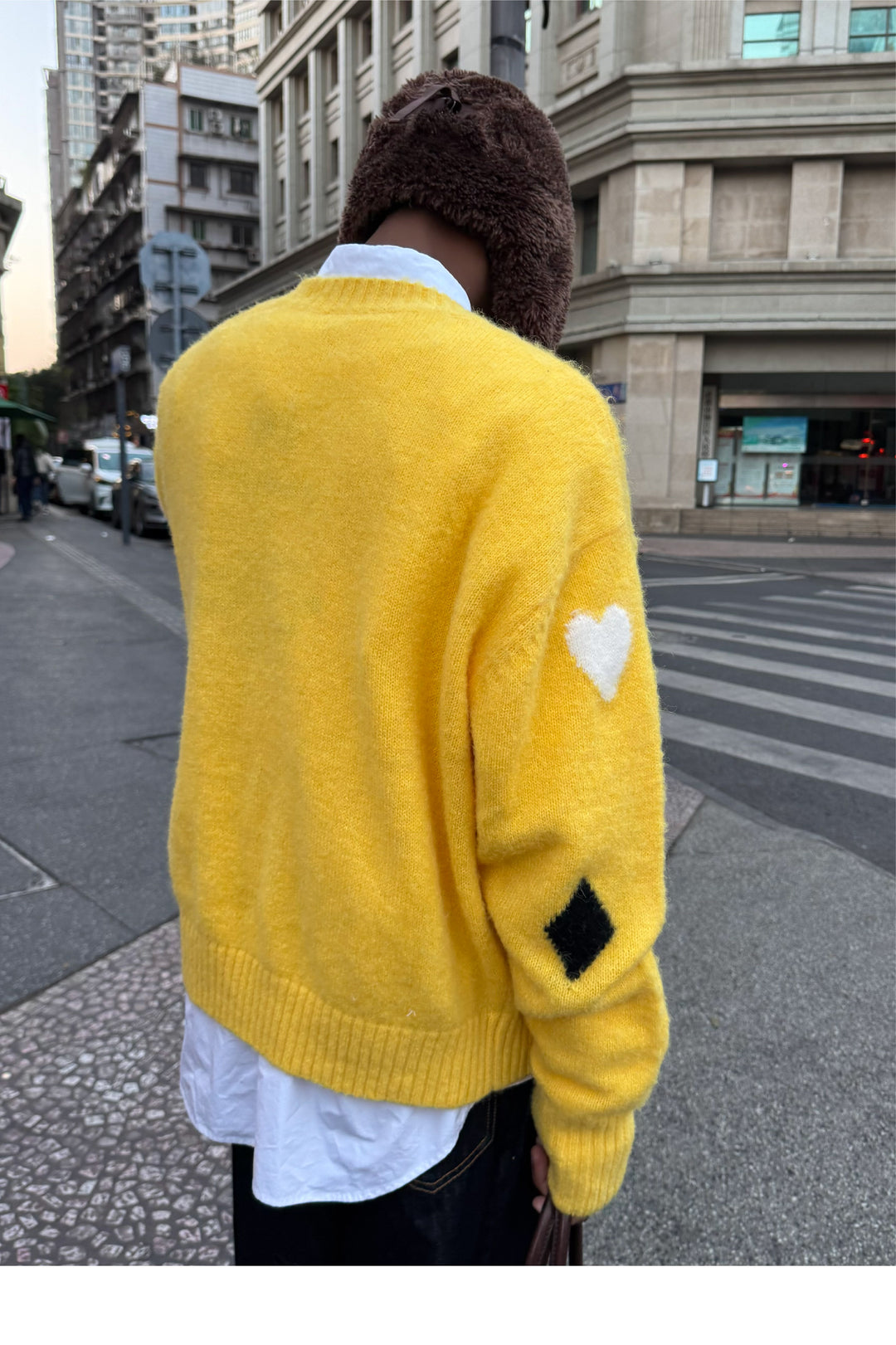 STEEPC Card Suits Wool Blend Knit Cardigan | Face 3 Face