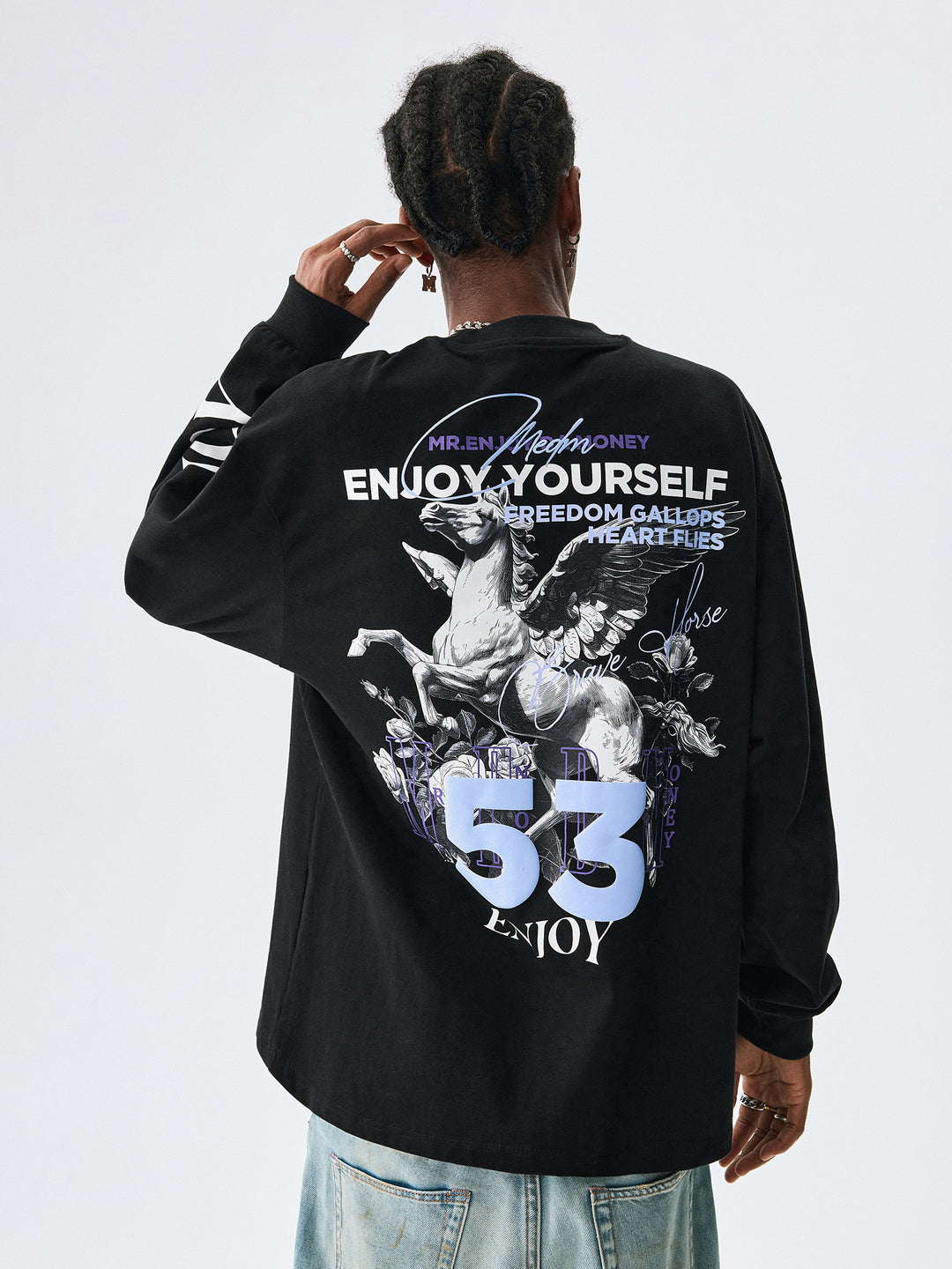 MEDM Pegasus and Rose Logo Long Sleeve Tee | Face 3 Face