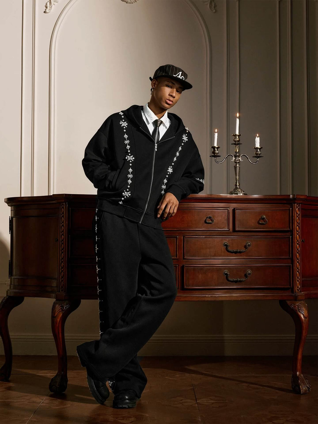 YADcrew Star Track Pearl Zip Up Hoodie | Face 3 Face