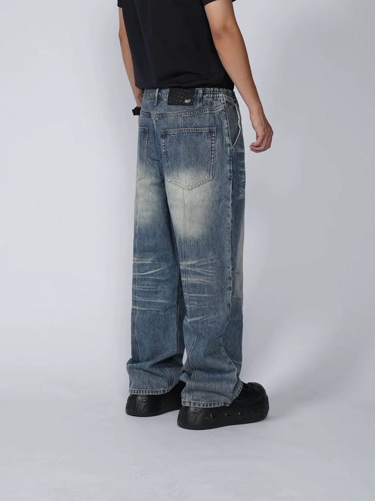1807 Heavy Washed Whisker Center Stitch Jeans | Face 3 Face