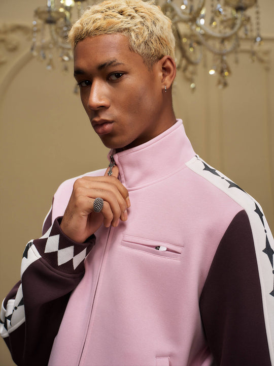 YADcrew Glitter Star Sleeve Stripe Track Jacket | Face 3 Face