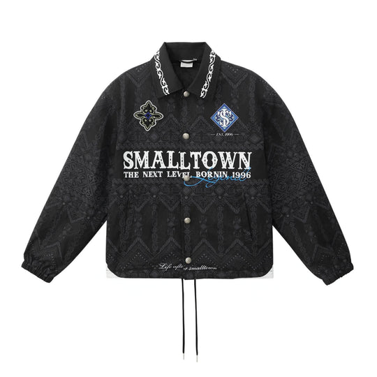 Small Town Kid All Over Ethnic Pattern Coach Jacket | Face 3 Face