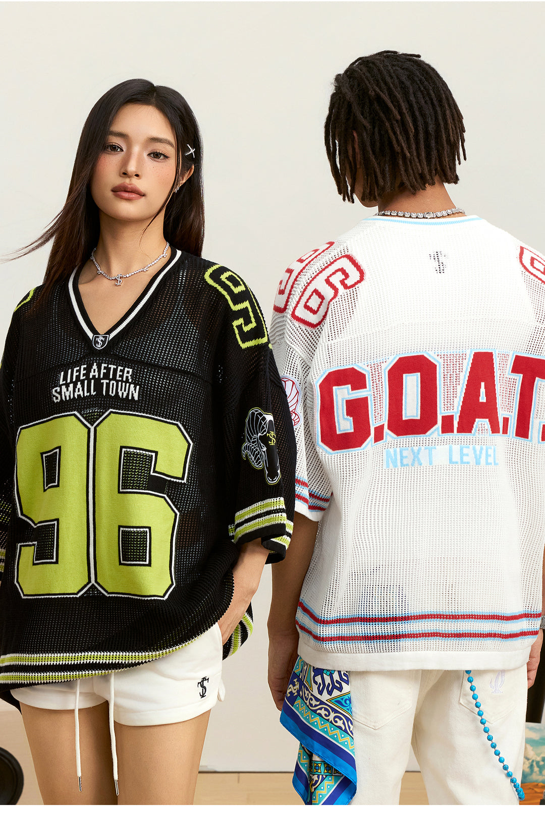 Small Town Kid Mesh Knit V Neck Rugby Jersey | Face 3 Face