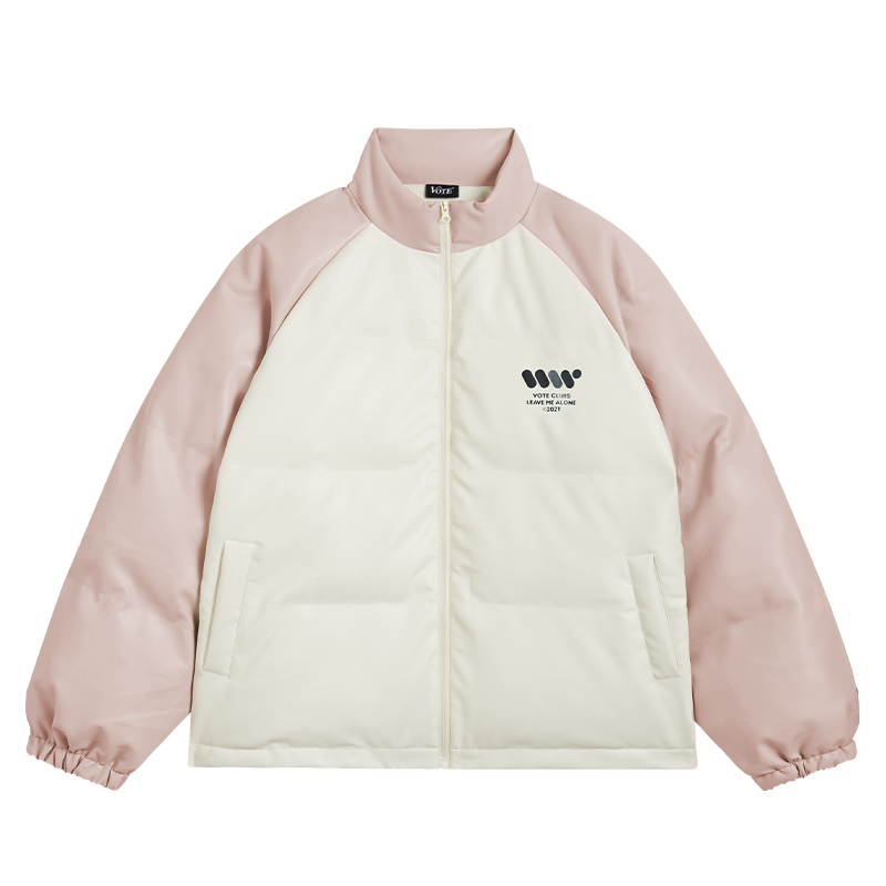 VOTE VVVVOTE Stand Up Collar Color Blocked  Jacket