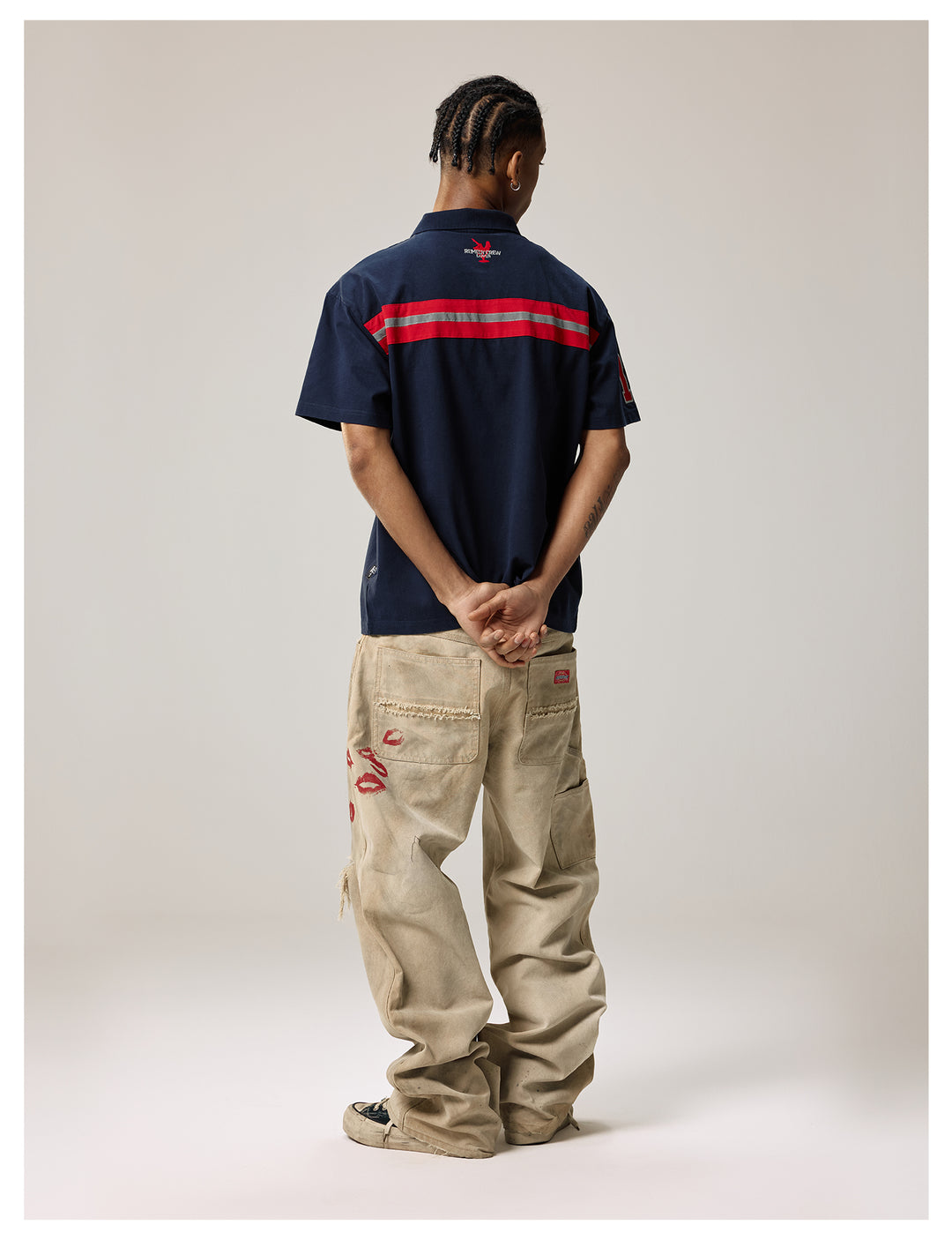 Remedy Kiss Mark Distressed Hole Work Painter Pants | Face 3 Face