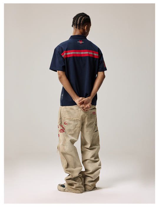 Remedy Kiss Mark Distressed Hole Work Painter Pants | Face 3 Face
