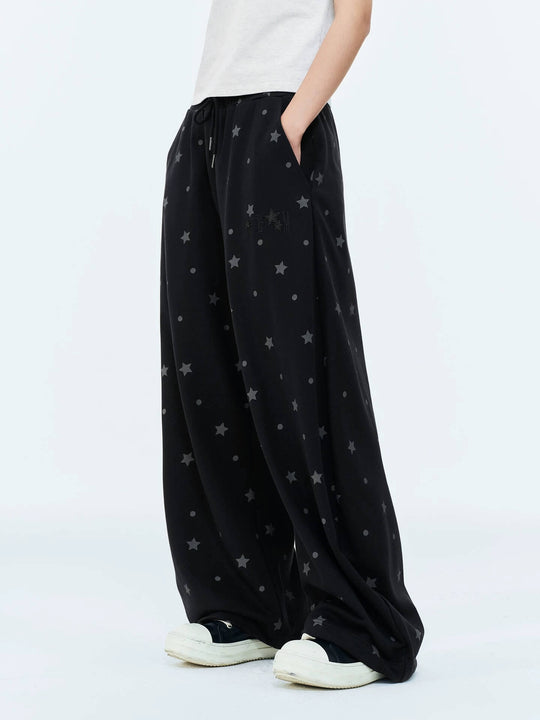 MEDM Star Polka Dot Print Baggy Sweatpants | Face 3 Face