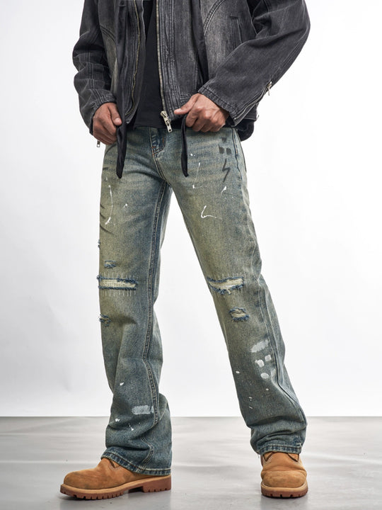 F3F Select Patch Graffiti Washed Gradient Jeans | Face 3 Face