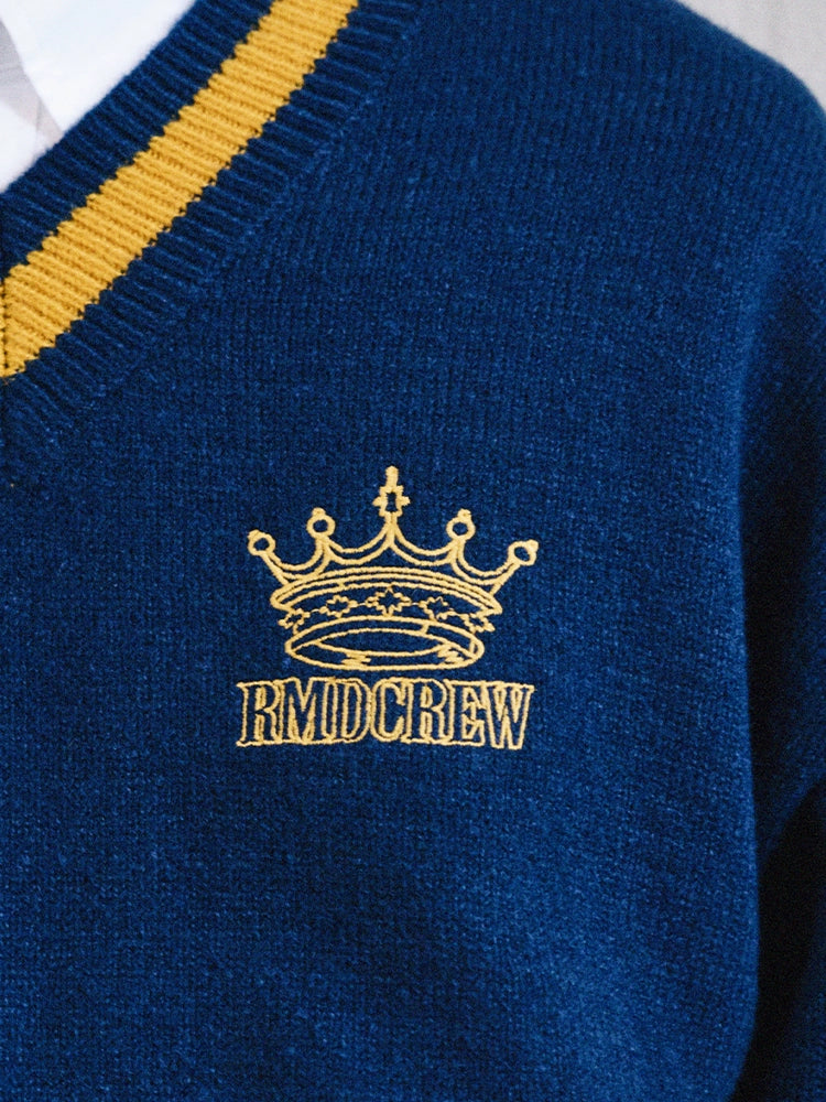 Remedy Embroidered V Neck Knit Sweater | Face 3 Face