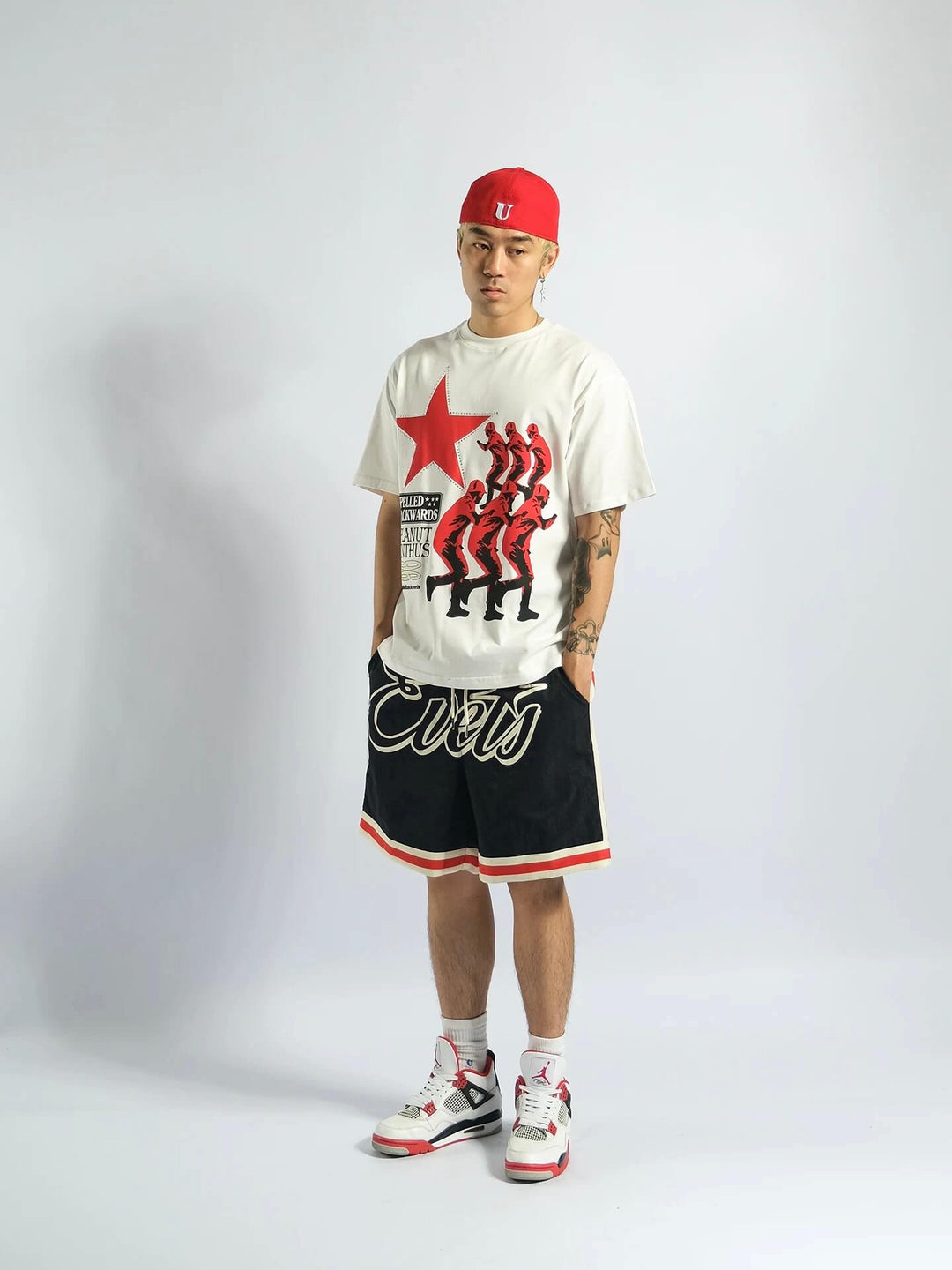 EVETS Logo Print Basketball Shorts