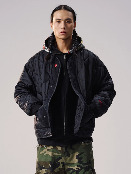 Remedy Patch Embroidered Quilted Military Jacket | Face 3 Face