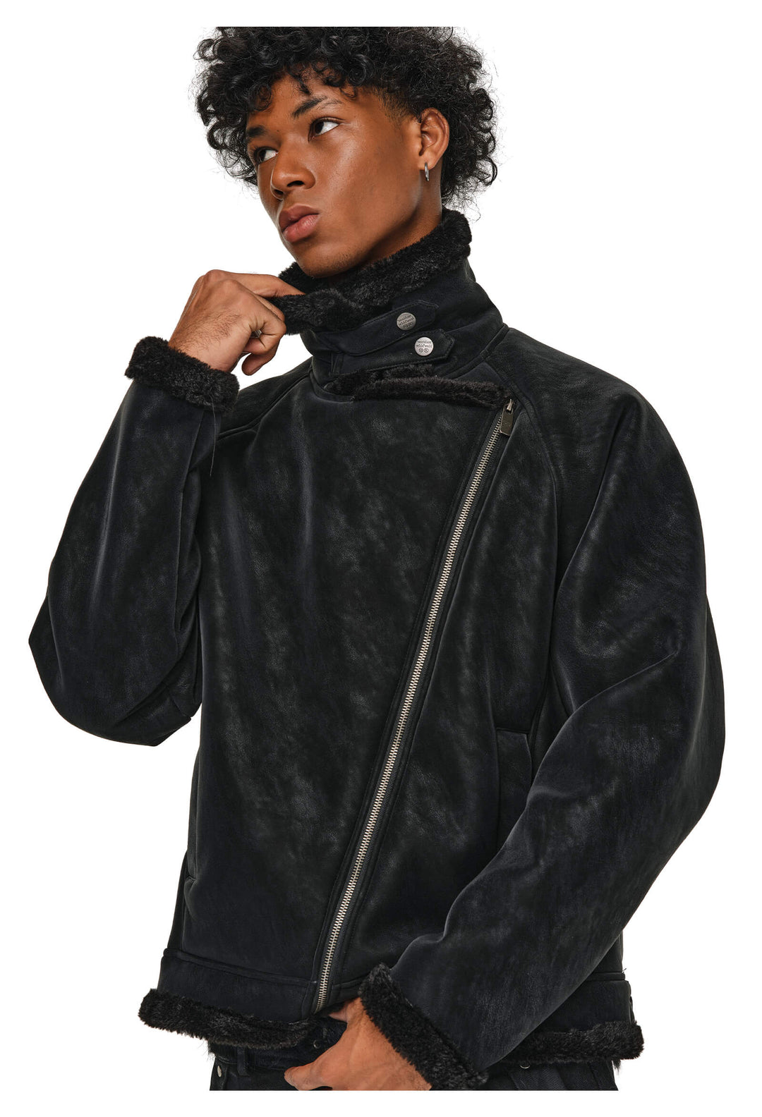 ANTIDOTE Faux Suede Double Rider Biker Jacket | Face 3 Face