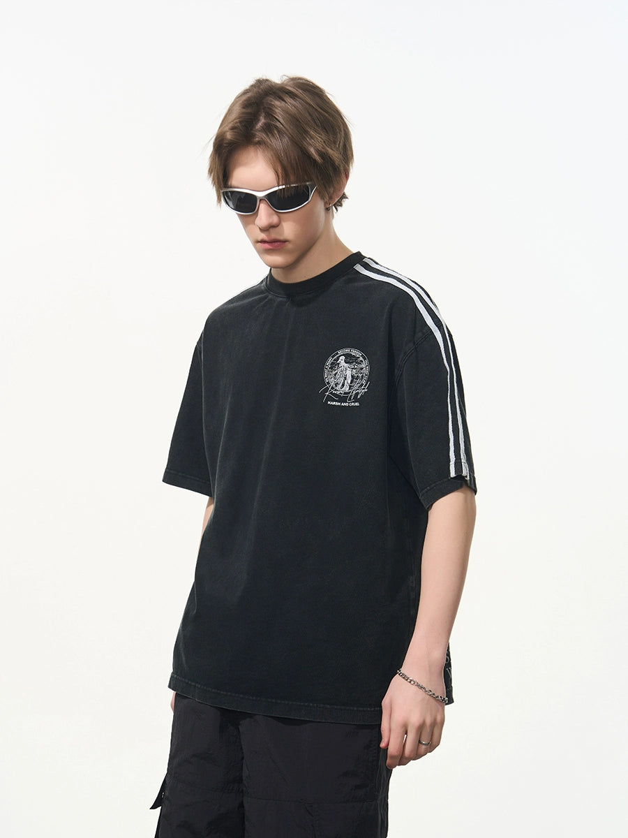 Harsh and Cruel Patchwork Striped Retro Tee