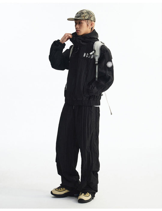 MEDM Sheen Texture Lightweight Utility Track Pants | Face 3 Face