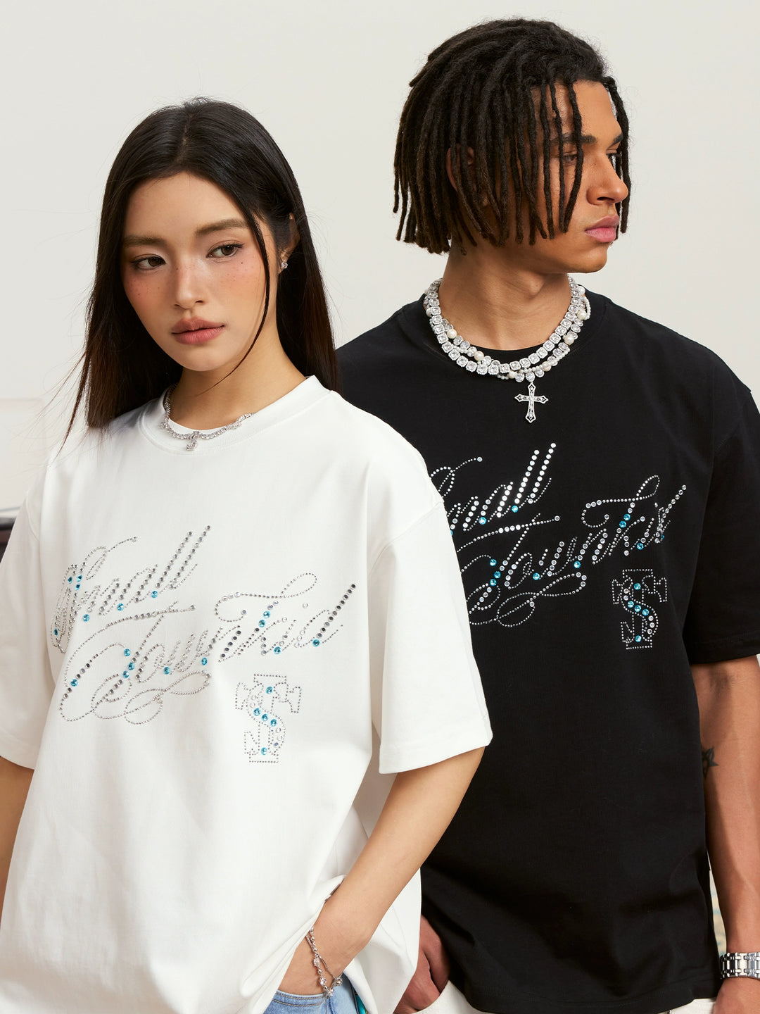 Small Town Kid Rhinestone Jewelry Lettering Tee | Face 3 Face