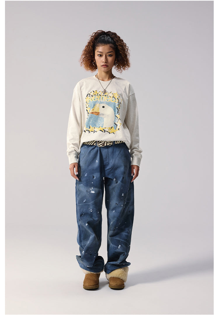 Remedy Duck and Star Aged Print Long Sleeve Tee | Face 3 Face