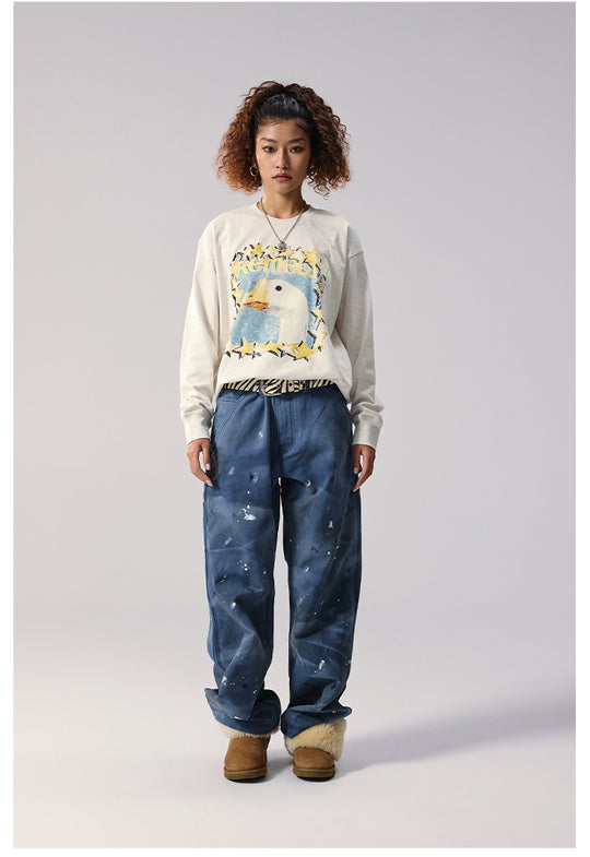 Remedy Duck and Star Aged Print Long Sleeve Tee | Face 3 Face