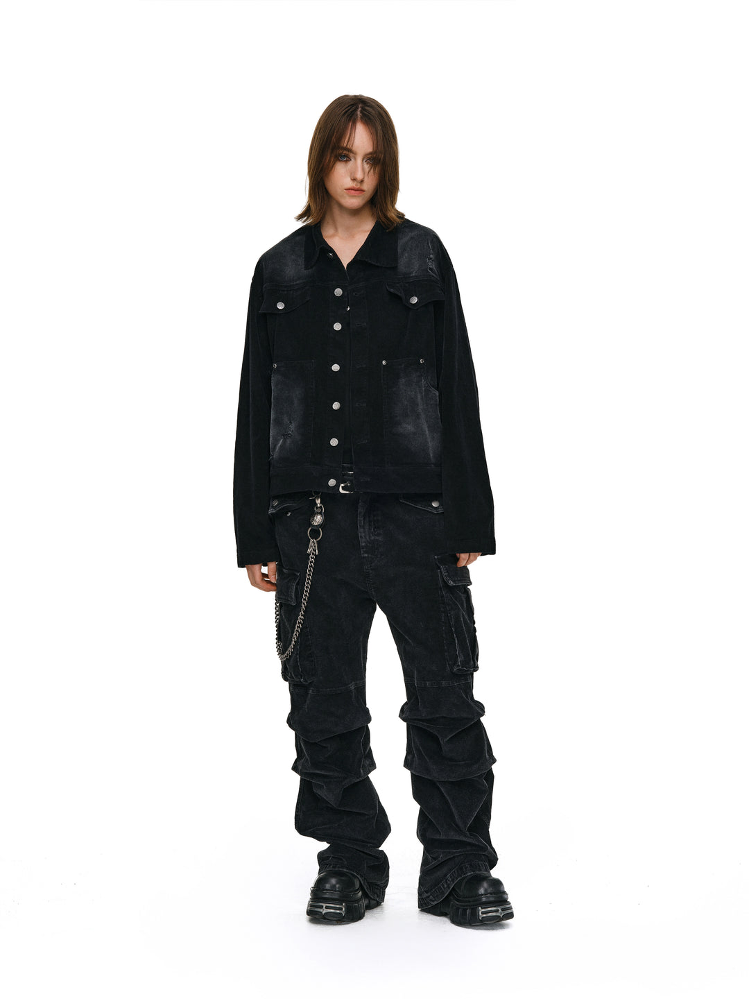 ANTIDOTE Heavy Wash Corduroy Multi Pocket Cargo Pants | Face 3 Face