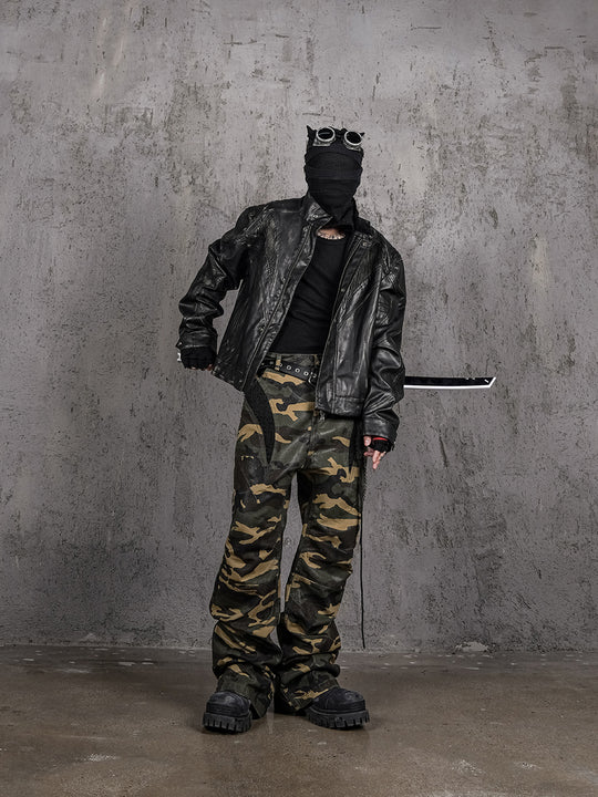 UNDERWATER Distressed Motorcycle Leather Jacket | Face 3 Face