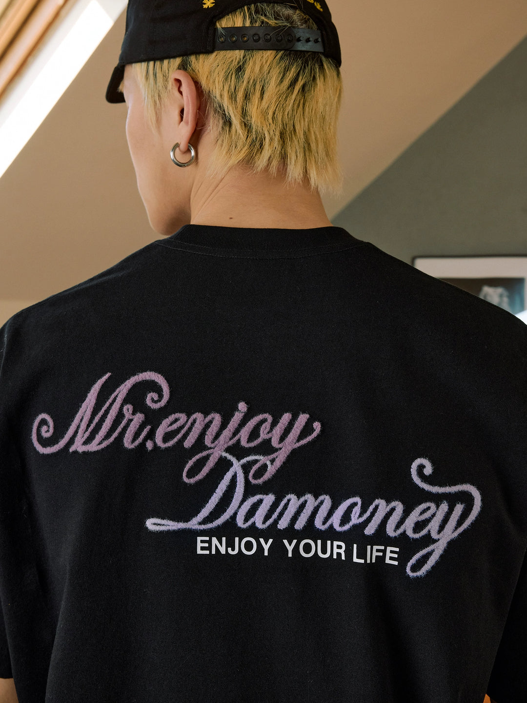 MEDM Fuzzy Embroidered Print Logo Tee | Face 3 Face