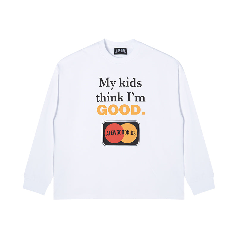 AFGK Slogan Printed Long Sleeve Tee