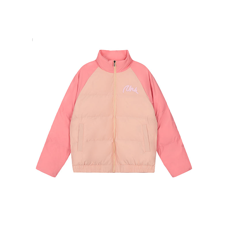 Achock Letter Printed Raglan Sleeve Warm Jacket