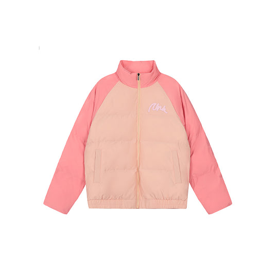 Achock Letter Printed Raglan Sleeve Warm Jacket