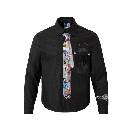 YADcrew 3D-Printed Tie & Badge Long-Sleeve Shirt | Face 3 Face