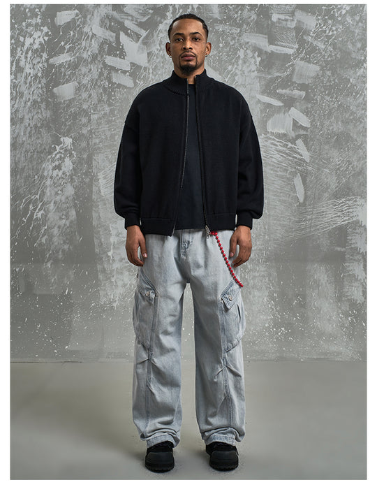 F3F Select 3D Pockets Washed Baggy Paratrooper Work Jeans | Face 3 Face