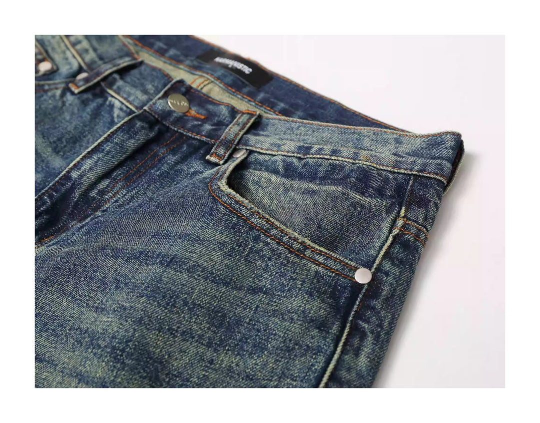 KARMANISTIC Washed Distressed Rhinestone Baggy Jeans | Face 3 Face