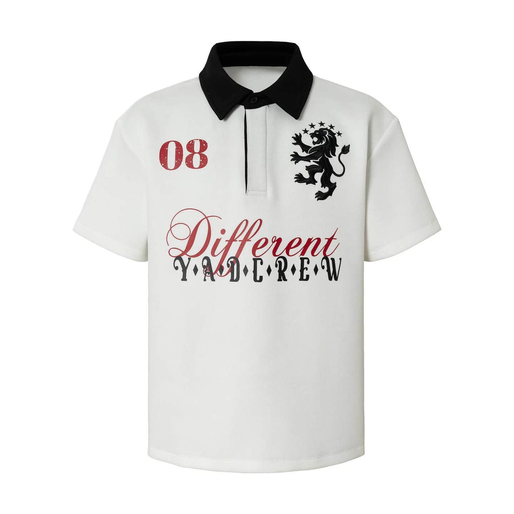 YADcrew Lion Crest Embroidered Polo Shirt | Face 3 Face