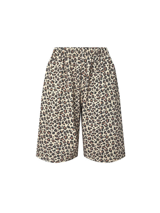 S45 Leopard Print Cutoff Sweat Shorts