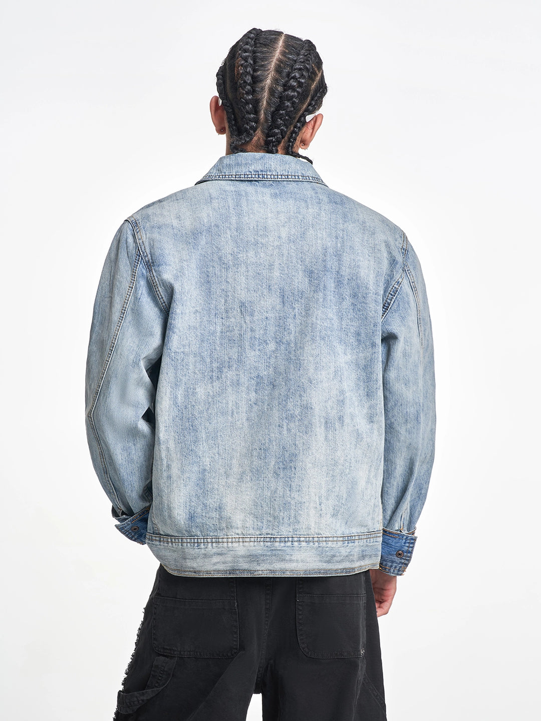 F3F Select Multi Pocket Washed Work Denim Jacket | Face 3 Face