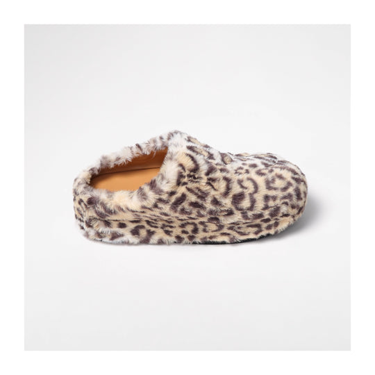 KARMANISTIC Leopard Fur Embroidered Slipper Clogs | Face 3 Face