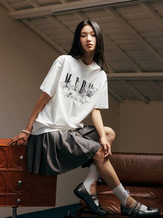 MEDM Beaded Rose Embroidery Logo Tee | Face 3 Face