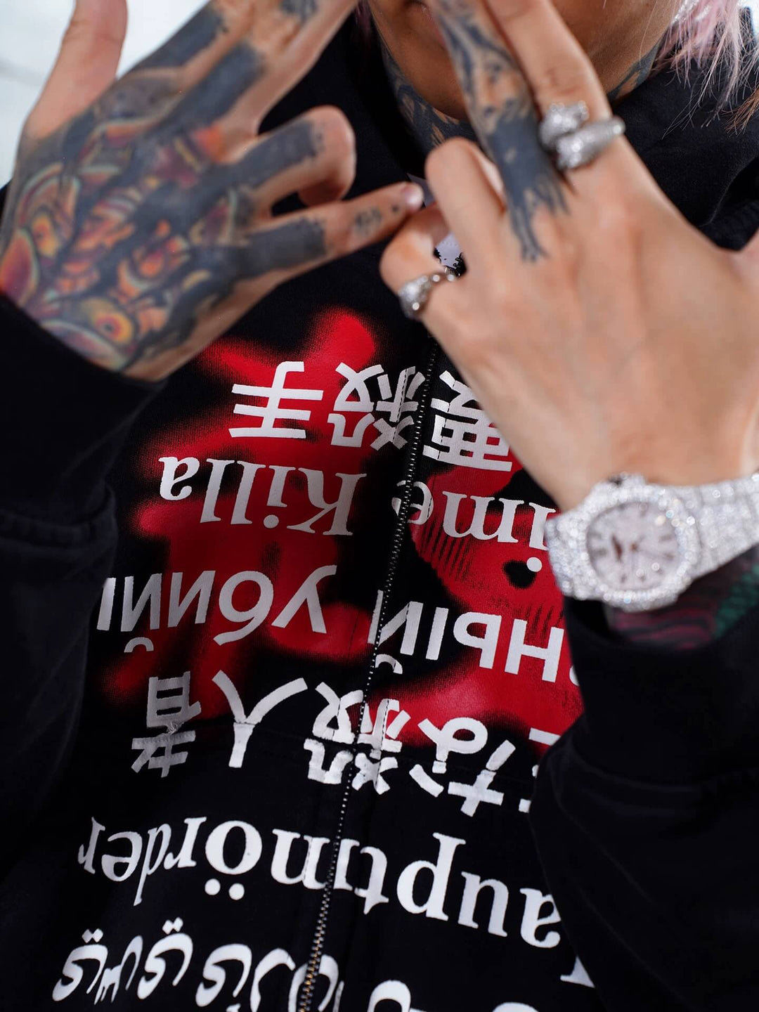 TGFCLUB Prime Killer Graphic Cropped Zip Up Hoodie | Face 3 Face