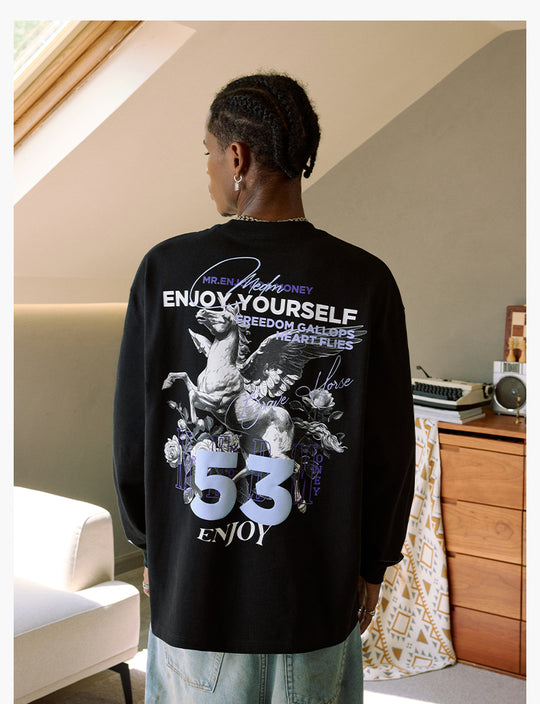 MEDM Pegasus and Rose Logo Long Sleeve Tee | Face 3 Face