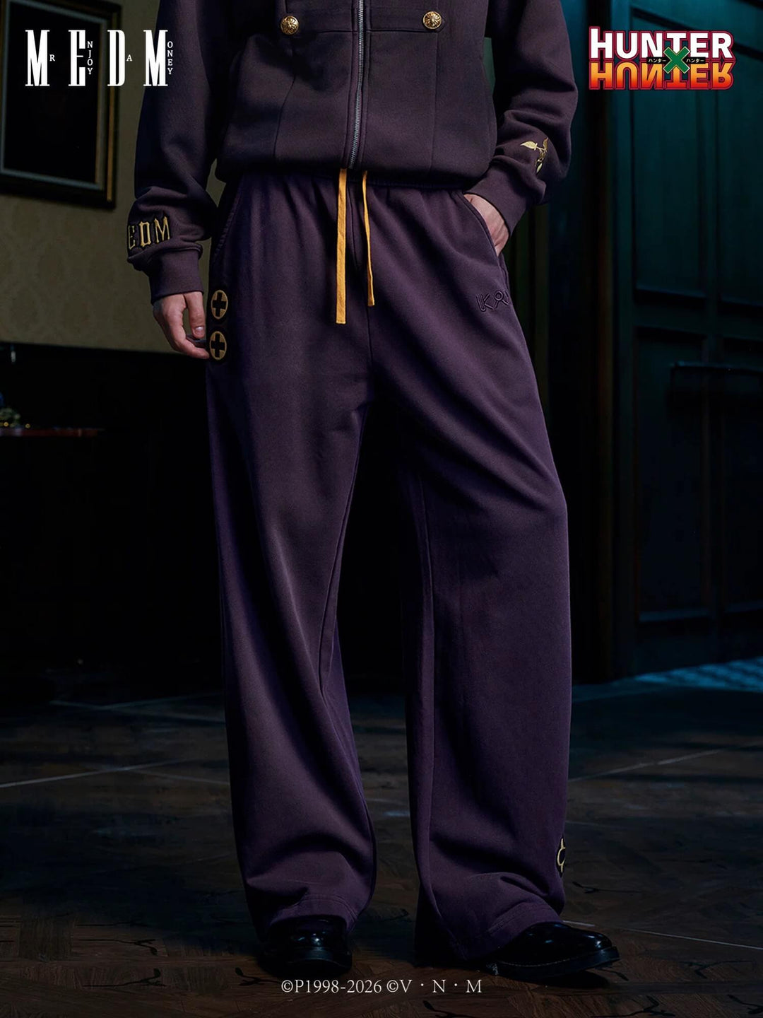 MEDM × HUNTER×HUNTER Kuroro Inverted Cross Patch Washed Sweatpants