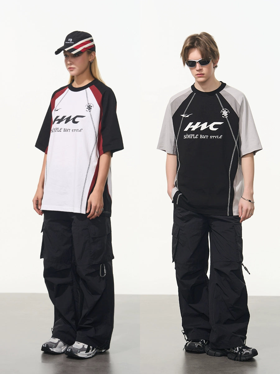 Harsh and Cruel Retro Logo Printed Football Tee