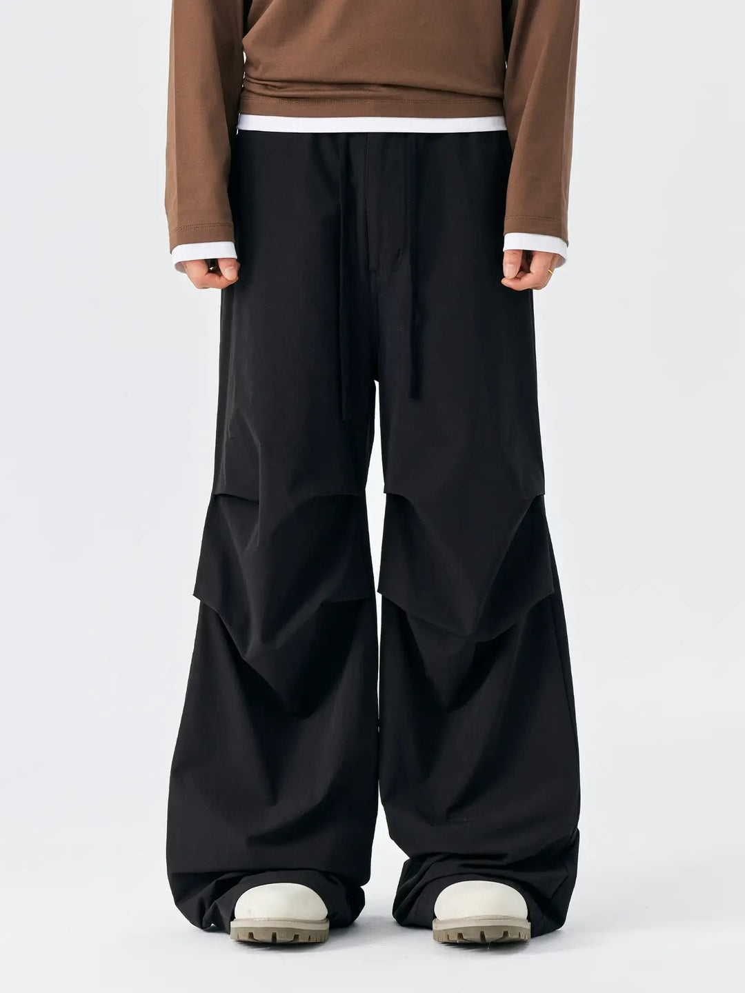 MEDM Knee Pleated Baggy Pants | Face 3 Face