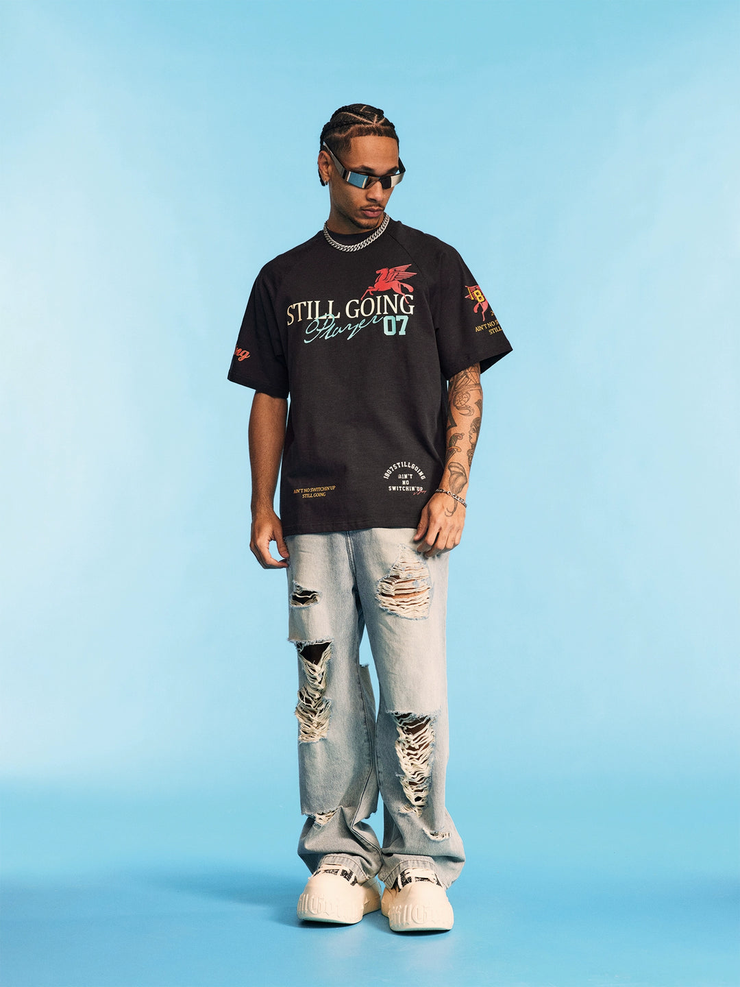 1807 Pegasus Print Raglan Tee | Face 3 Face