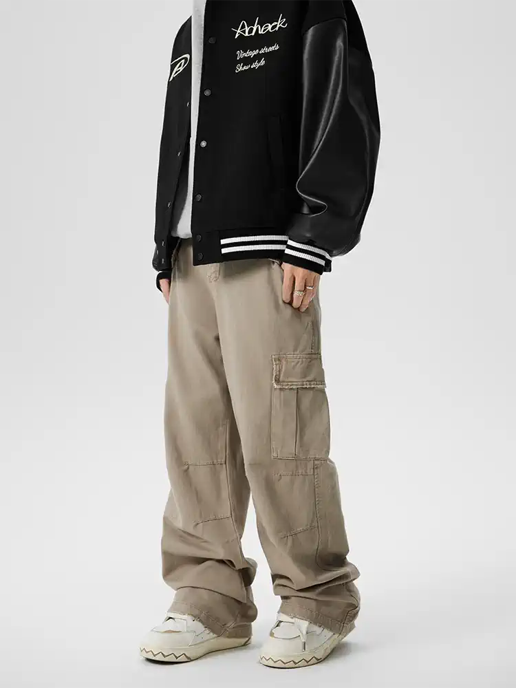 Achock Large Pocket Washed Work Cargo Pants | Face 3 Face